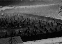 Dakota tipis at a prison camp on the Minnesota River below Fort Snelling, 1862–63. | Photo by Benjamin Franklin Upton, courtesy of the Minnesota Historical Society 